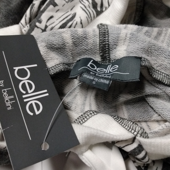 Belle by Bellini Ladies Pullover Hooded Top, sz S, Charcoal & Cream, NWT - Picture 4 of 7